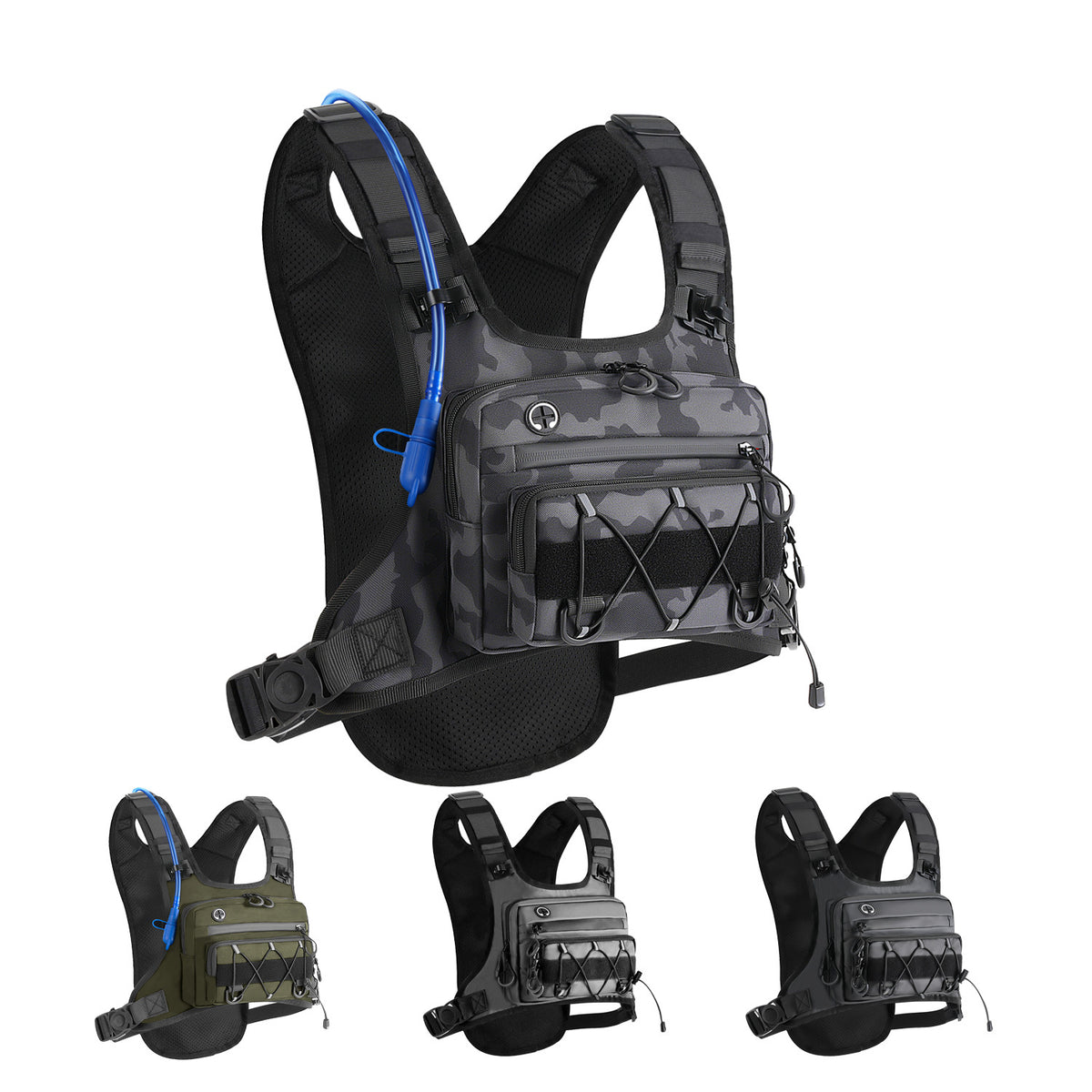 Mochila de hidratación táctica multifuncional para el pecho